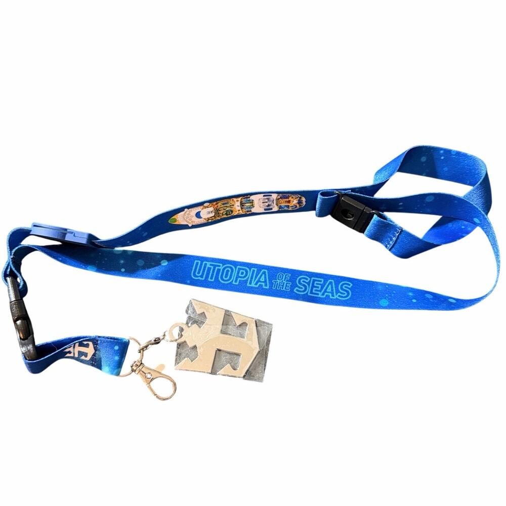 Royal Caribbean Utopia of the Seas Cruise Lanyard Anchor Charm Blue